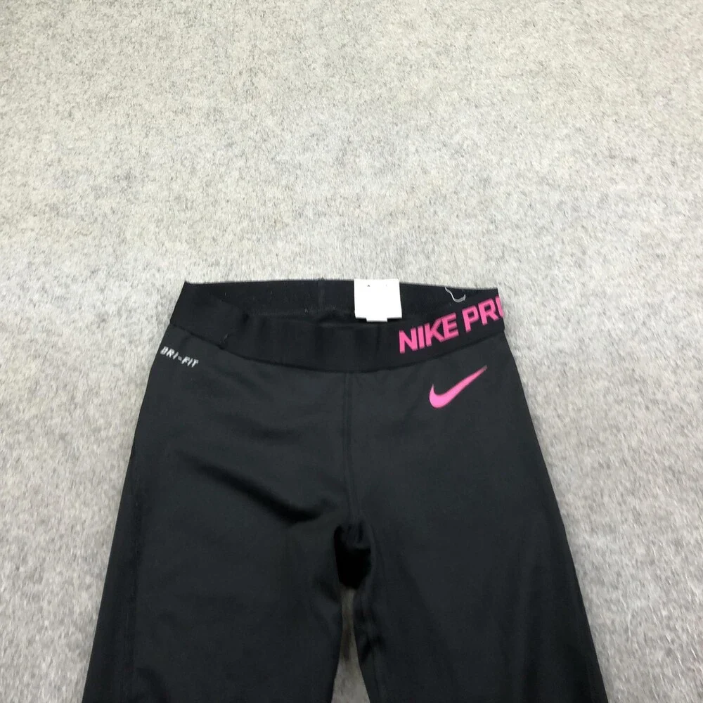 Nike Leggings Womens Small Black Capri Dri-FIT Colorblock Compression Yoga